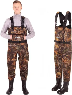 5mm Neoprene Waders with 1500g Weight Rubber Boots
