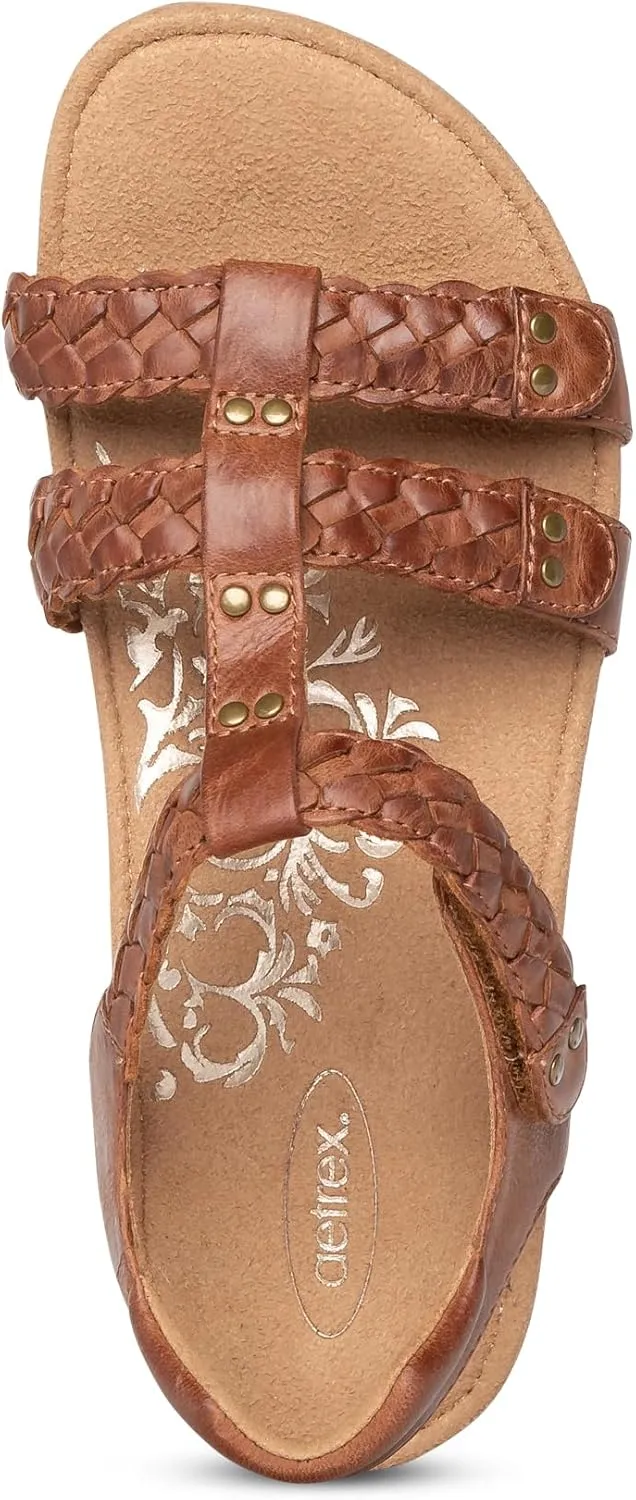 Aetrex Women's Reese Orthopedic Gladiator Sandals for Women - Adjustable Womens Sandals with Removable Center Strap