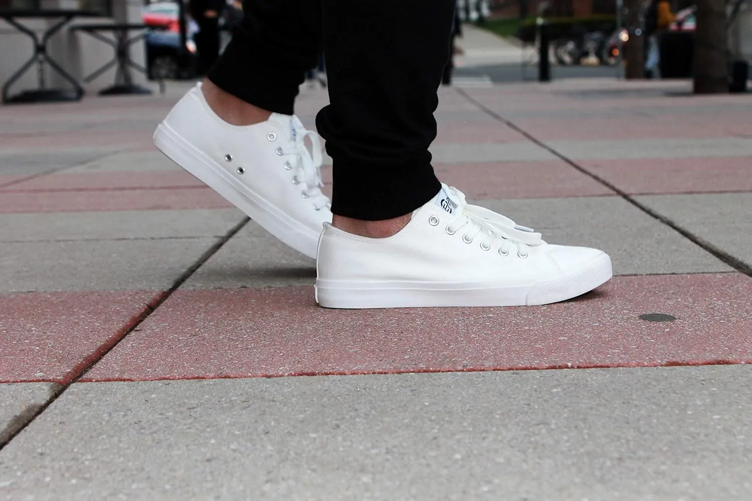 All Sneakers for Men and Women, Low Top Casual Canvas Retro Tennis Shoes, Skateboard Grip Sole Canvas Sneaker Shoes, Comfortable True to Size Footwear - (Black, White)