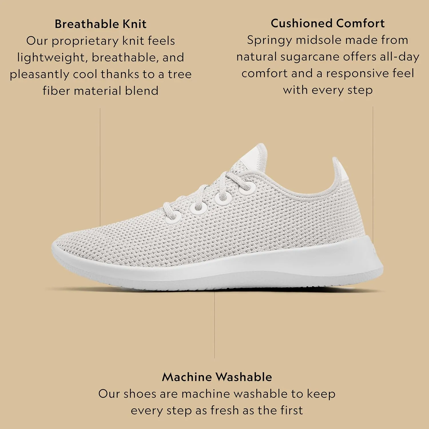 Allbirds Women’s Tree Runners Everyday Sneakers, Machine Washable Shoe Made with Natural Materials