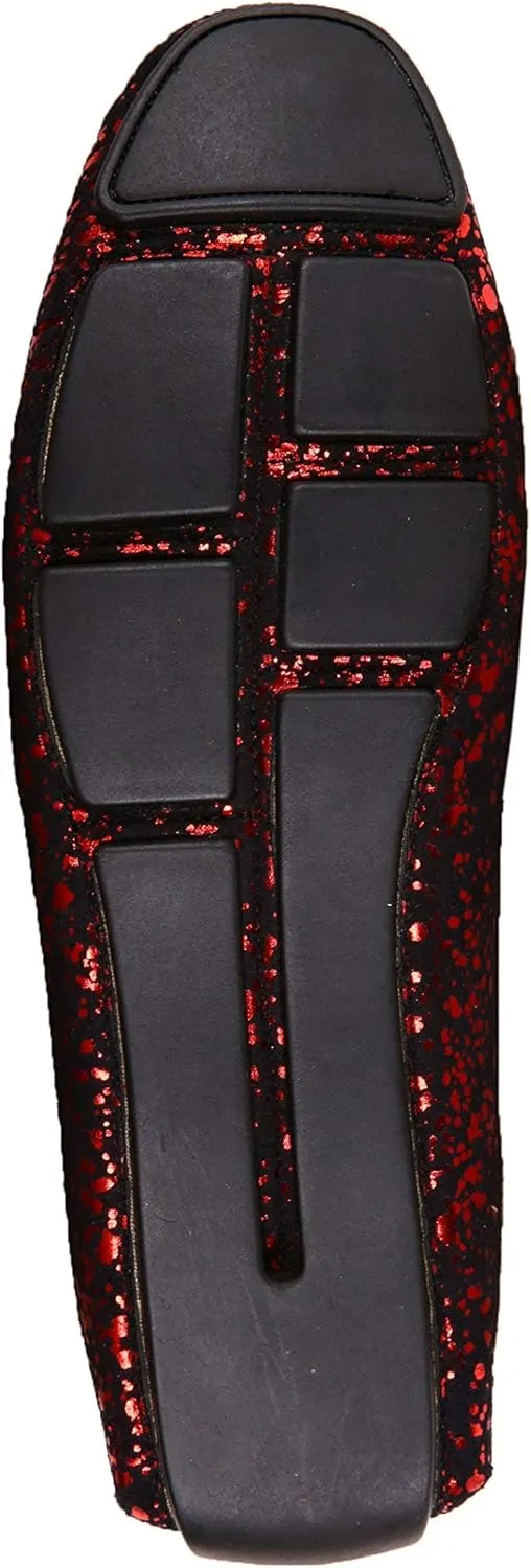 Amali Monty, Metallic Splatter Driving Loafers - Slip On Moccasins for Men - Dress & Casual Shoes