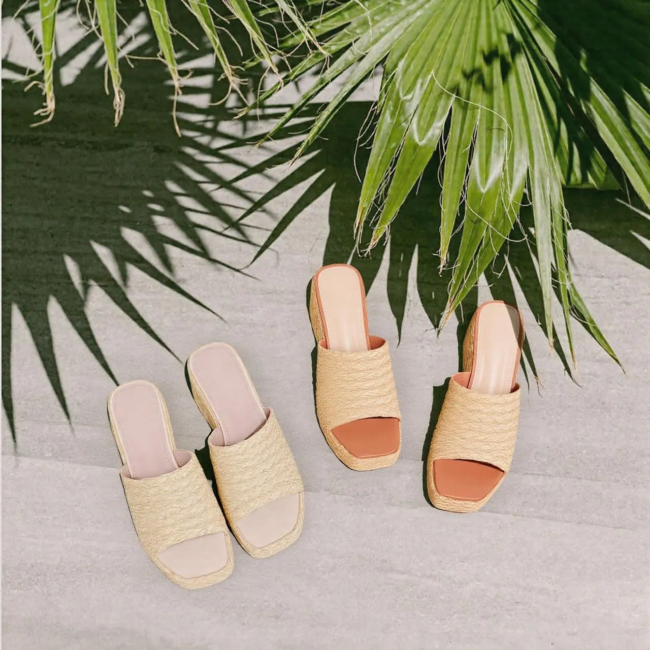 Ancomafio Platform Espadrille Sandals for Women，Platform Slip on Wedges Slides Bohemia Sandals Flatform Open Toe Beach Sandals Outdoor