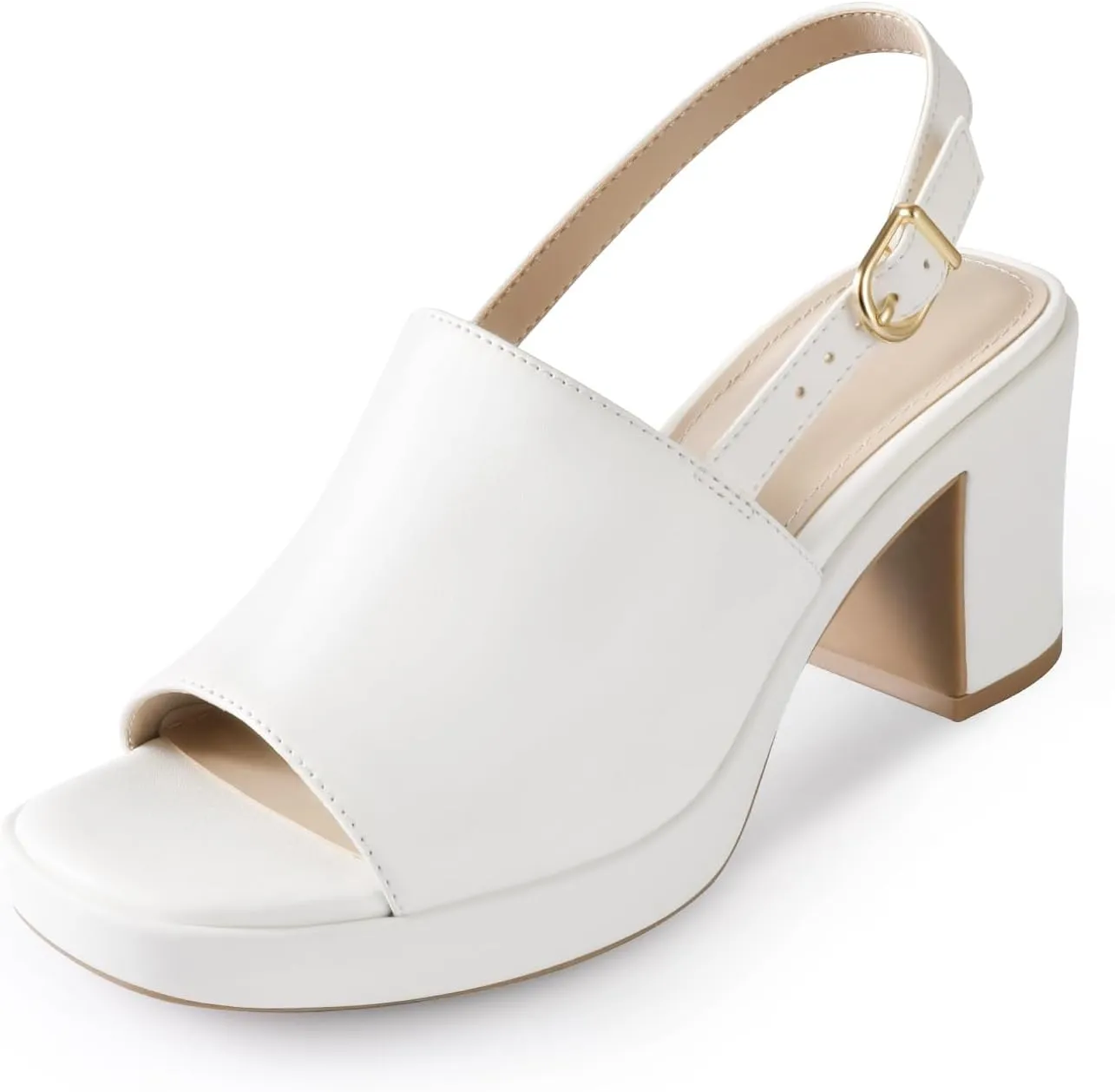 Ankis Black White Nude Heels Platform Heeled Sandals Knit Chunky Block Elastic Slingback Open Toe Ankle Strappy Heels