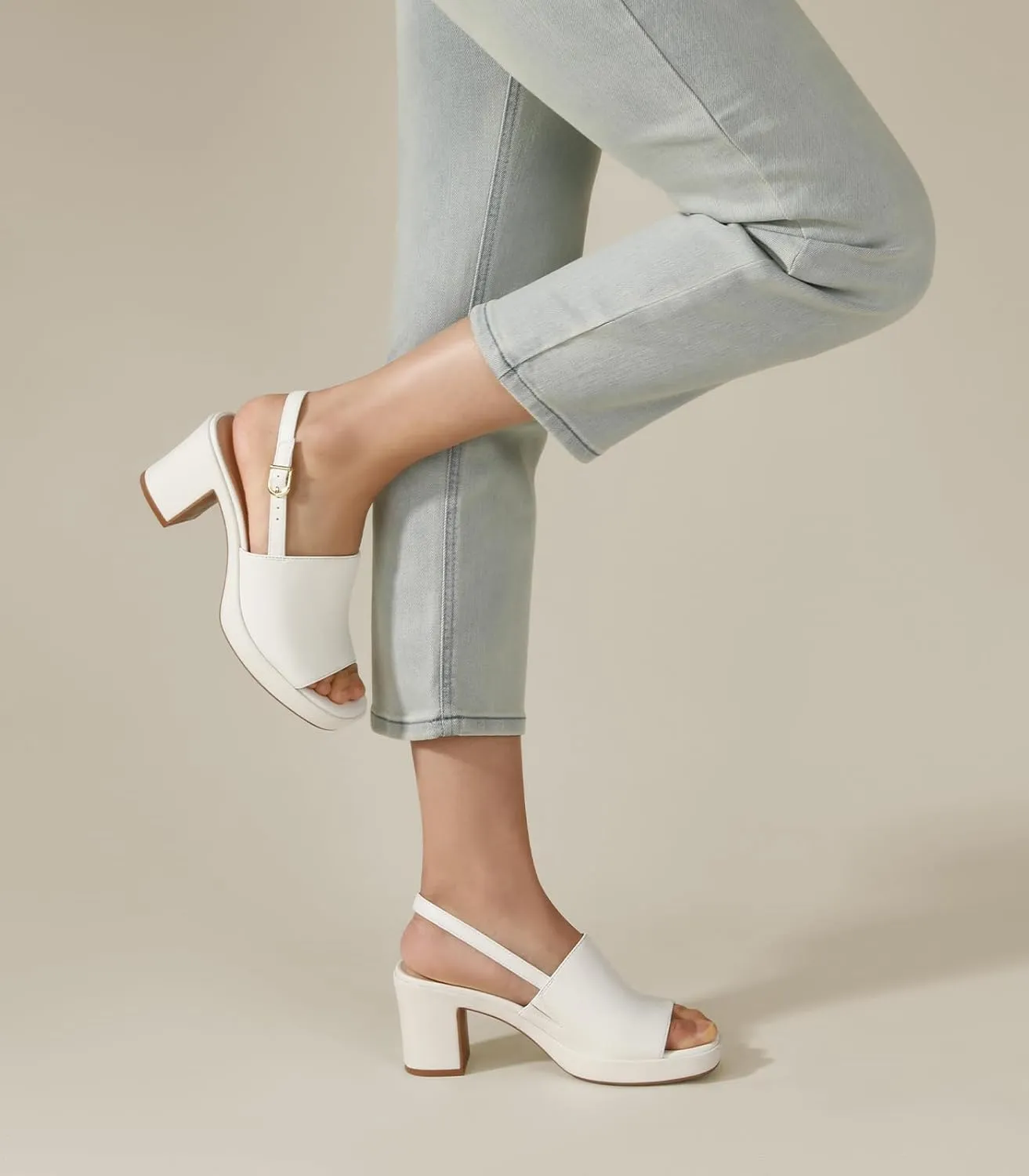 Ankis Black White Nude Heels Platform Heeled Sandals Knit Chunky Block Elastic Slingback Open Toe Ankle Strappy Heels