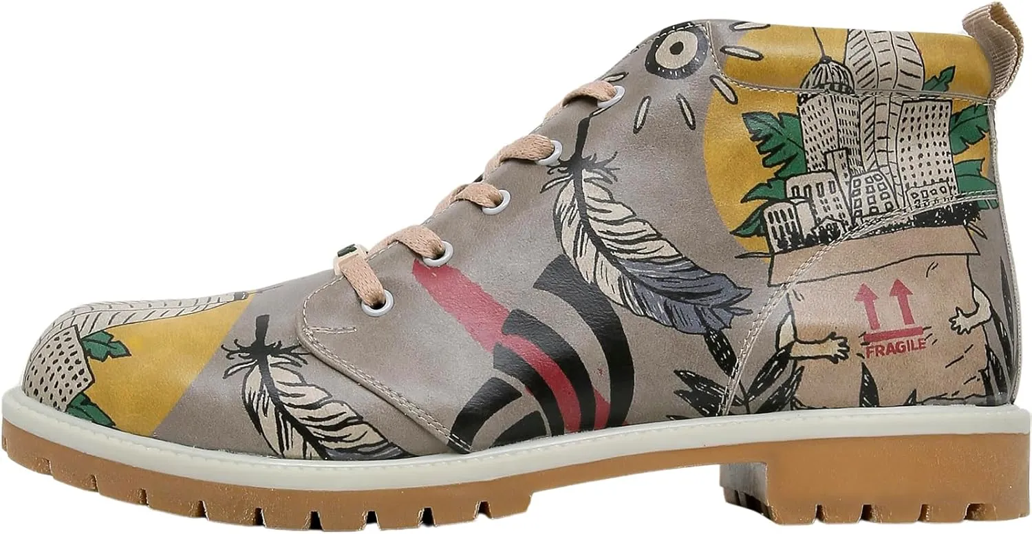 Ankle Boots for Men - Vegan Leather and Unique Design Casual Boots for Men