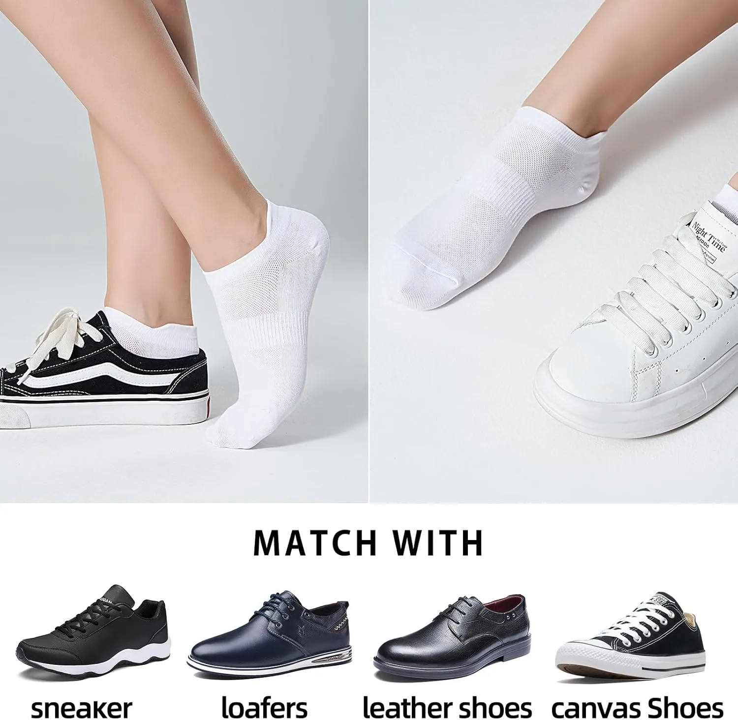 Ankle Socks Women's and Mens Thin Athletic Running Low Cut No Show Short Socks With Heel Tab 6/10 Pairs
