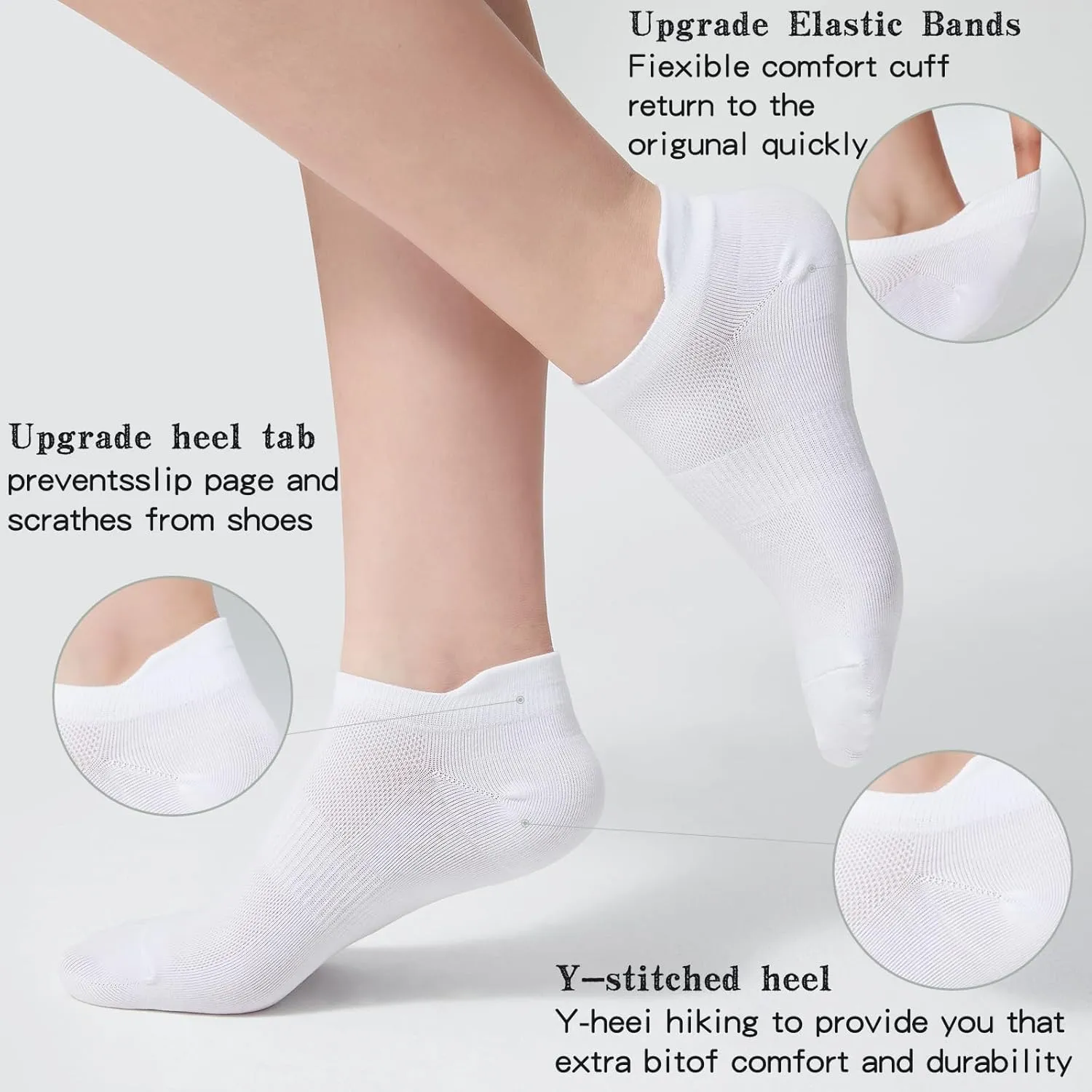Ankle Socks Women's and Mens Thin Athletic Running Low Cut No Show Short Socks With Heel Tab 6/10 Pairs