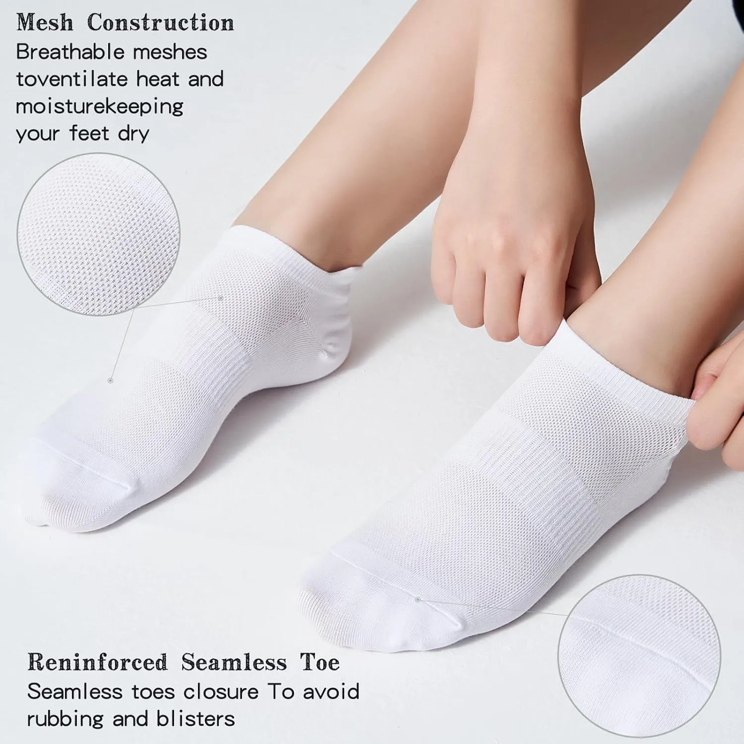 Ankle Socks Women's and Mens Thin Athletic Running Low Cut No Show Short Socks With Heel Tab 6/10 Pairs