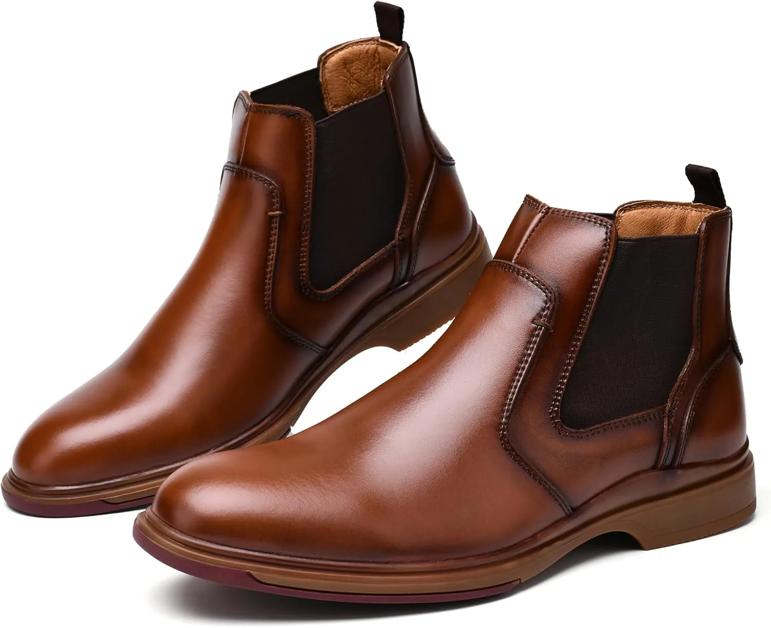 Arkbird Mens Chelsea Dress Boots Side Zipper Genuine Leather Classic Fashion Casual Slip-on Ankle Boots for Men