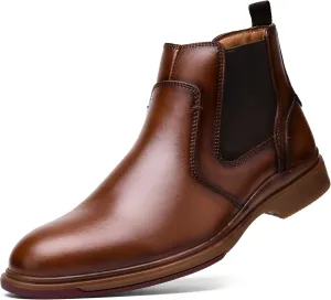 Arkbird Mens Chelsea Dress Boots Side Zipper Genuine Leather Classic Fashion Casual Slip-on Ankle Boots for Men