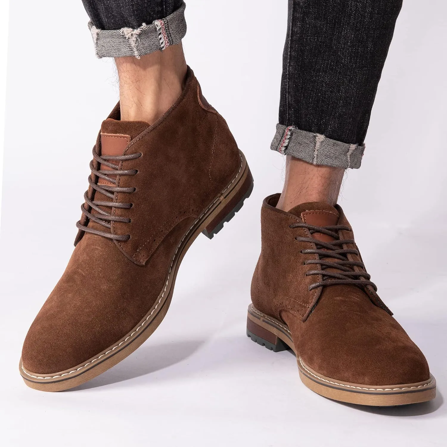 Arkbird Mens Chukka Boots Suede Leather Classic Fashion Casual Ankle Lace-up Dress Boots for Men
