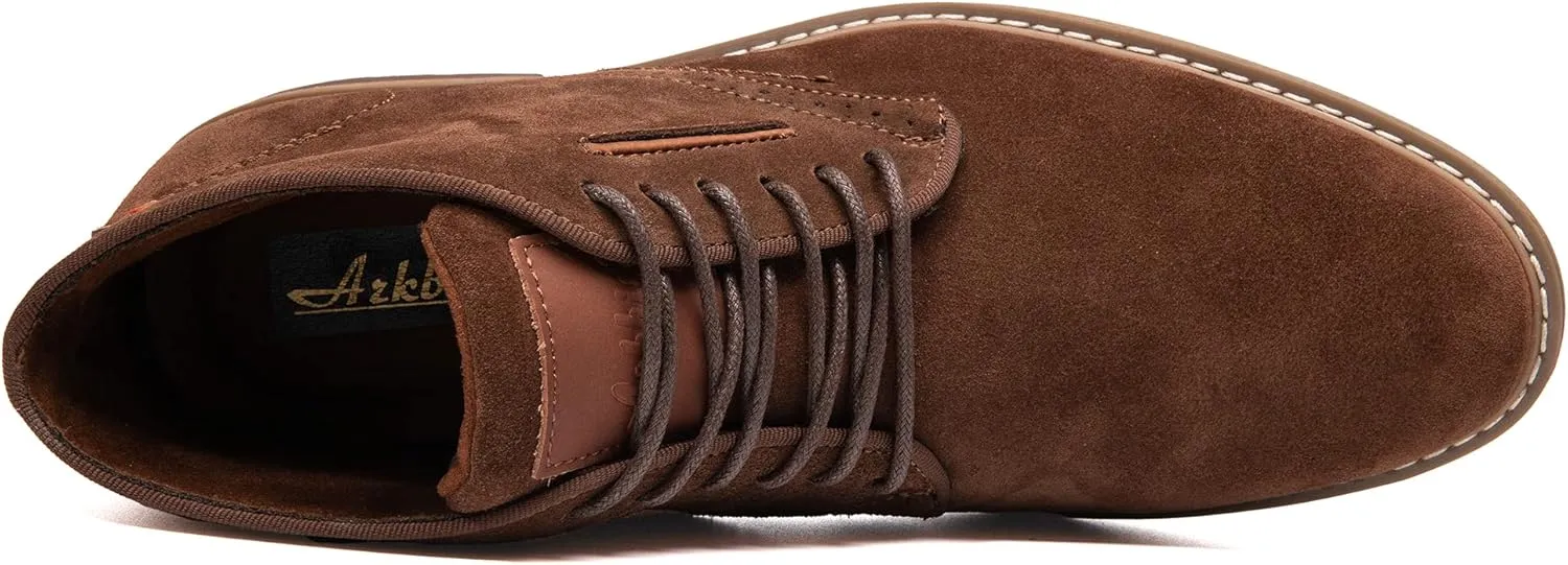Arkbird Mens Chukka Boots Suede Leather Classic Fashion Casual Ankle Lace-up Dress Boots for Men