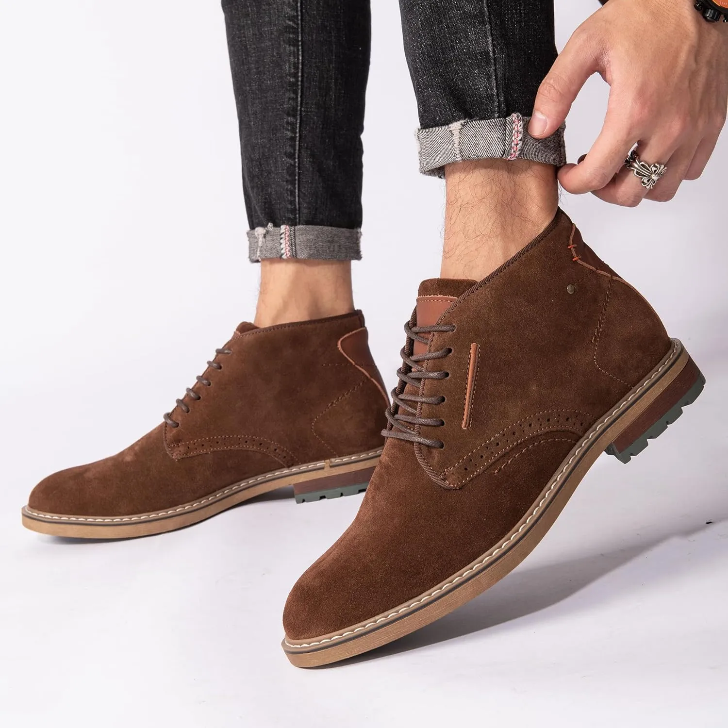 Arkbird Mens Chukka Boots Suede Leather Classic Fashion Casual Ankle Lace-up Dress Boots for Men
