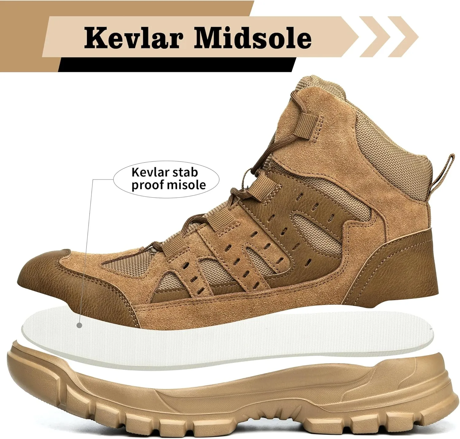 Asiman Steel Toe Boots for Men Women Industrial Construction Safety Boots Lightweight Comfortable Work Shoes Non-Slip Puncture Proof Composite Toe Shoes