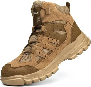 Asiman Steel Toe Boots for Men Women Industrial Construction Safety Boots Lightweight Comfortable Work Shoes Non-Slip Puncture Proof Composite Toe Shoes