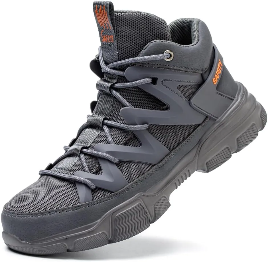 Asiman Steel Toe Shoes for Men Women Indestructible Lightweight Comfortable Safety Work Shoes Slip-Resistant Composite Toe Construction Boots