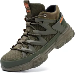 Asiman Steel Toe Shoes for Men Women Indestructible Lightweight Comfortable Safety Work Shoes Slip-Resistant Composite Toe Construction Boots