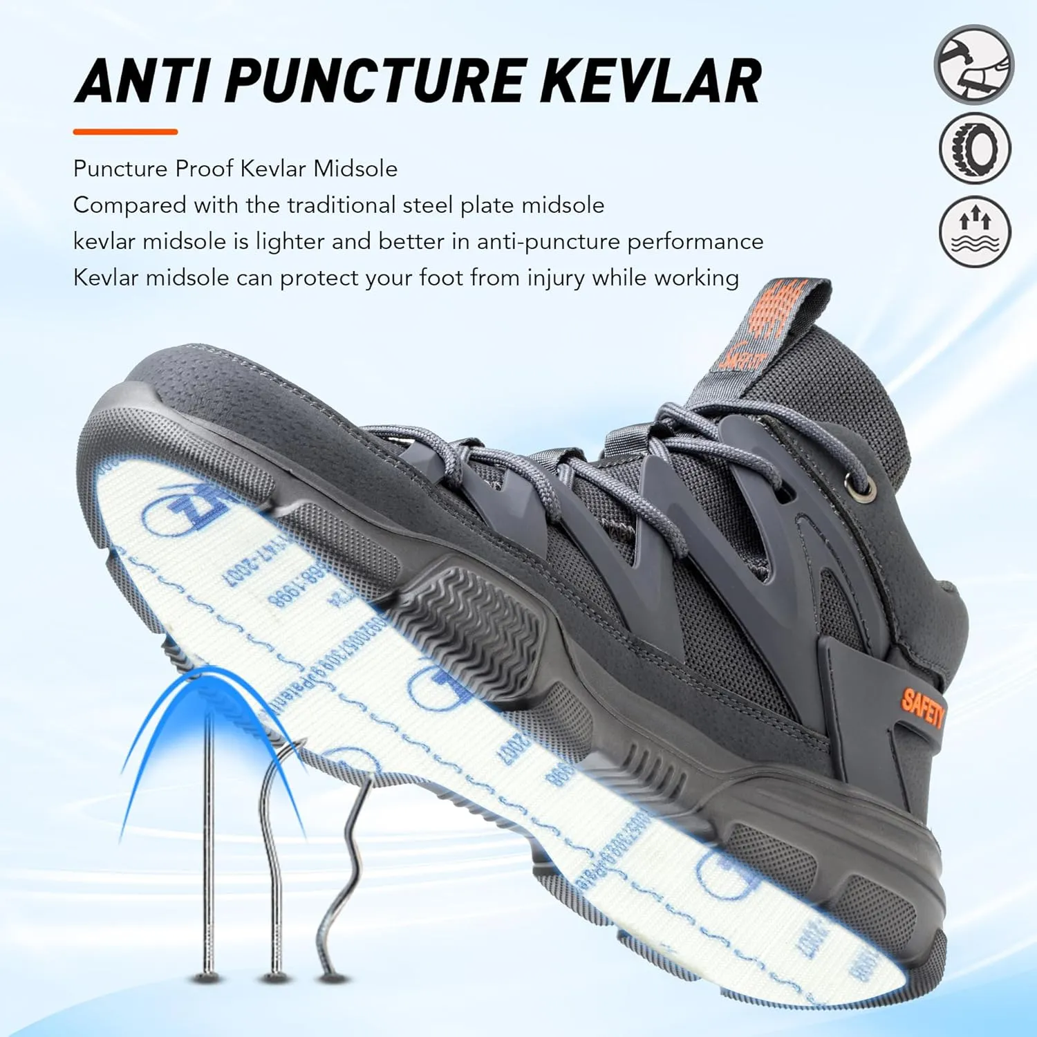 Asiman Steel Toe Shoes for Men Women Indestructible Lightweight Comfortable Safety Work Shoes Slip-Resistant Composite Toe Construction Boots