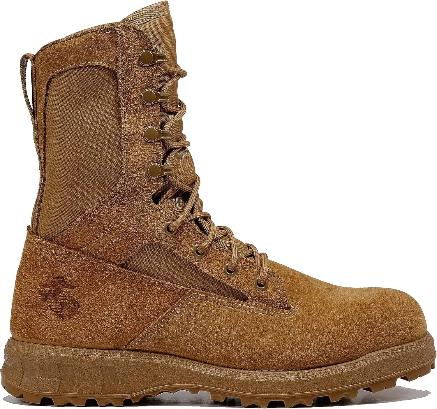B Belleville Arm Your Feet 510 MEF 8 Inch Ultralight Marine Corps Combat Boots for Men (EGA) - Certified USMC Coyote Brown Leather with High Traction Vibram Outsole, Berry Compliant