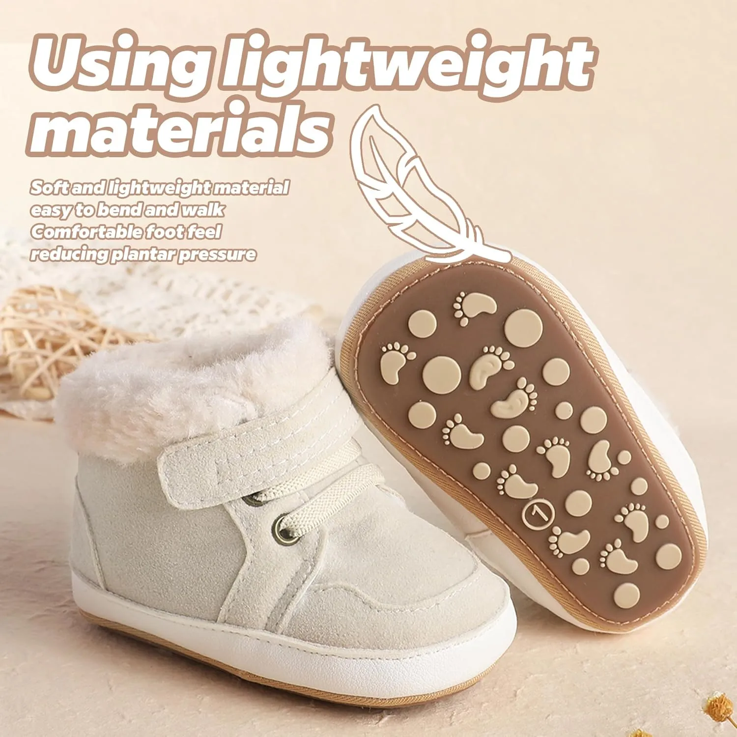 Baby Boys Girls High Top Ankle PU Leather Sneakers Soft Rubber Sole Infant Moccasins Newborn Oxford Loafers Anti-Slip Toddler Wedding Uniform Dress Shoes