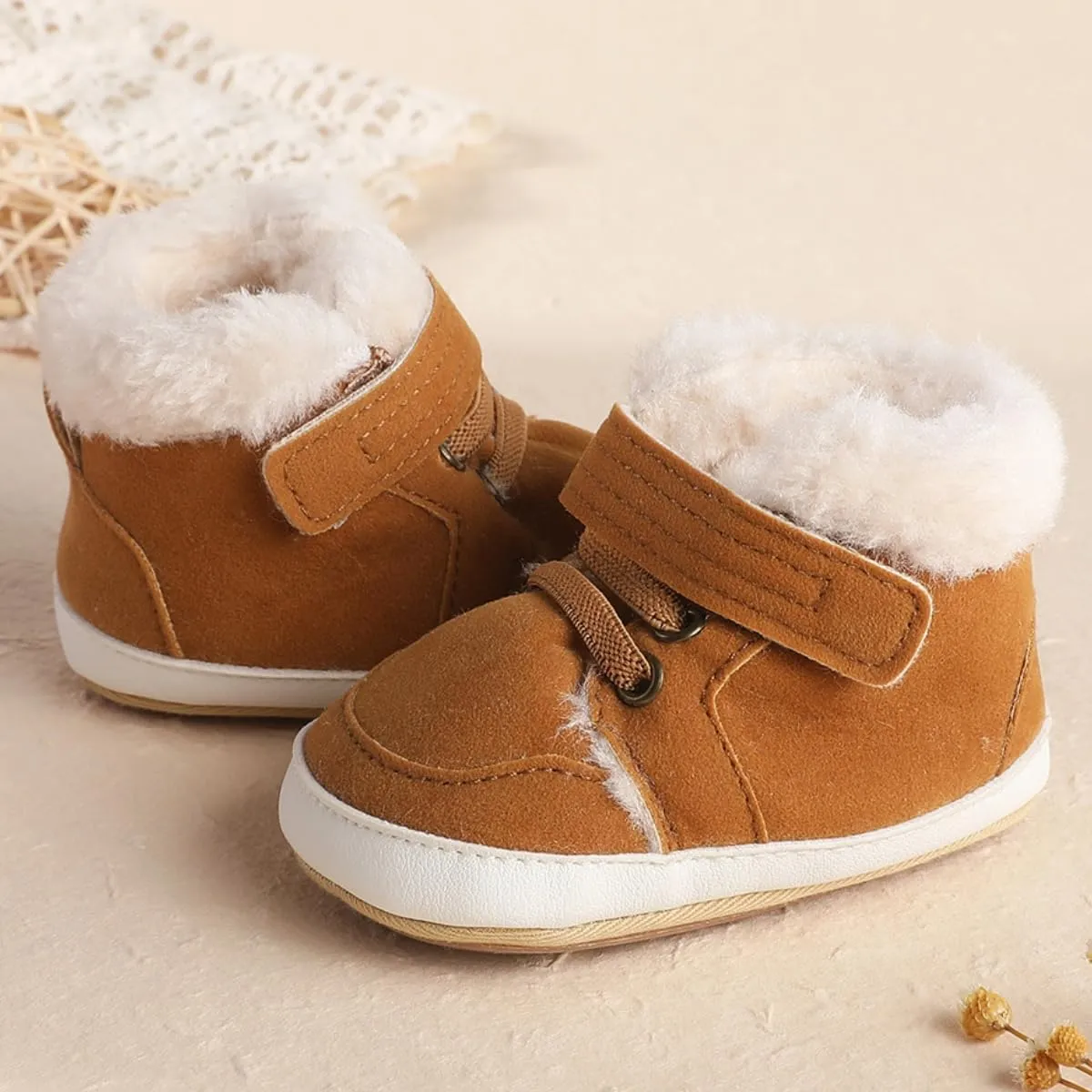 Baby Boys Girls High Top Ankle PU Leather Sneakers Soft Rubber Sole Infant Moccasins Newborn Oxford Loafers Anti-Slip Toddler Wedding Uniform Dress Shoes