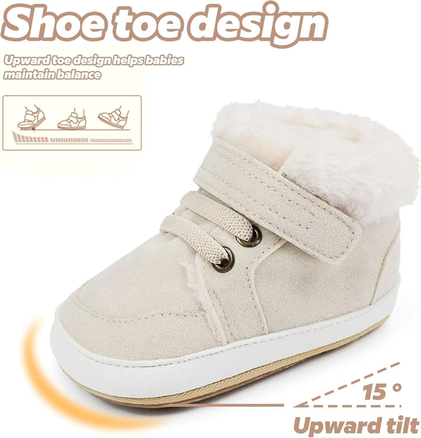 Baby Boys Girls High Top Ankle PU Leather Sneakers Soft Rubber Sole Infant Moccasins Newborn Oxford Loafers Anti-Slip Toddler Wedding Uniform Dress Shoes