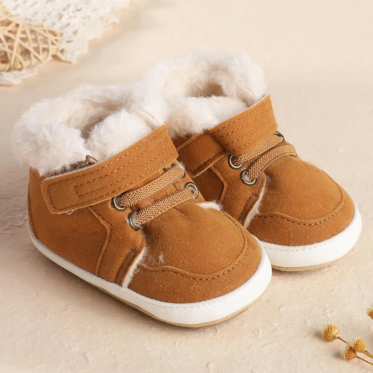 Baby Boys Girls High Top Ankle PU Leather Sneakers Soft Rubber Sole Infant Moccasins Newborn Oxford Loafers Anti-Slip Toddler Wedding Uniform Dress Shoes