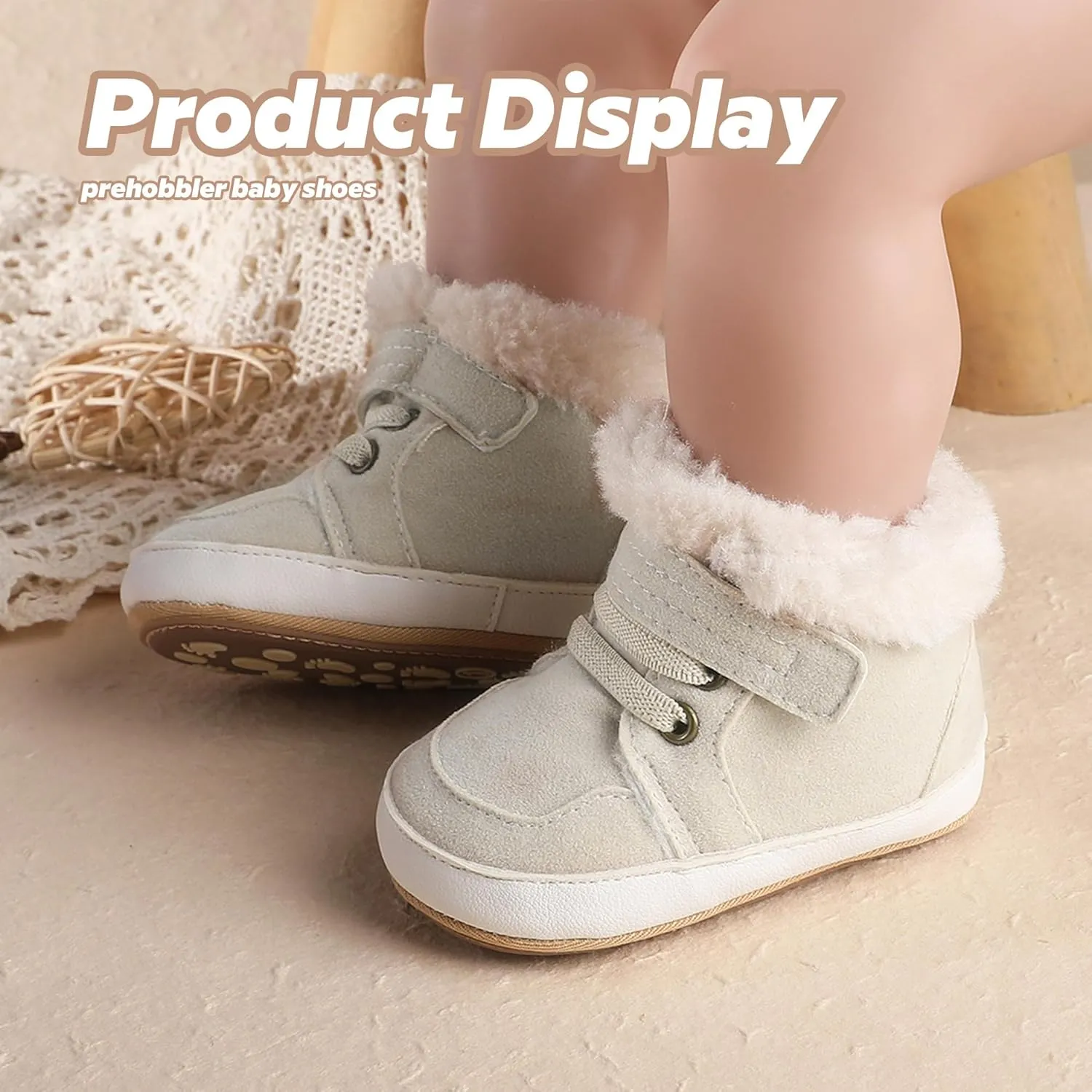 Baby Boys Girls High Top Ankle PU Leather Sneakers Soft Rubber Sole Infant Moccasins Newborn Oxford Loafers Anti-Slip Toddler Wedding Uniform Dress Shoes