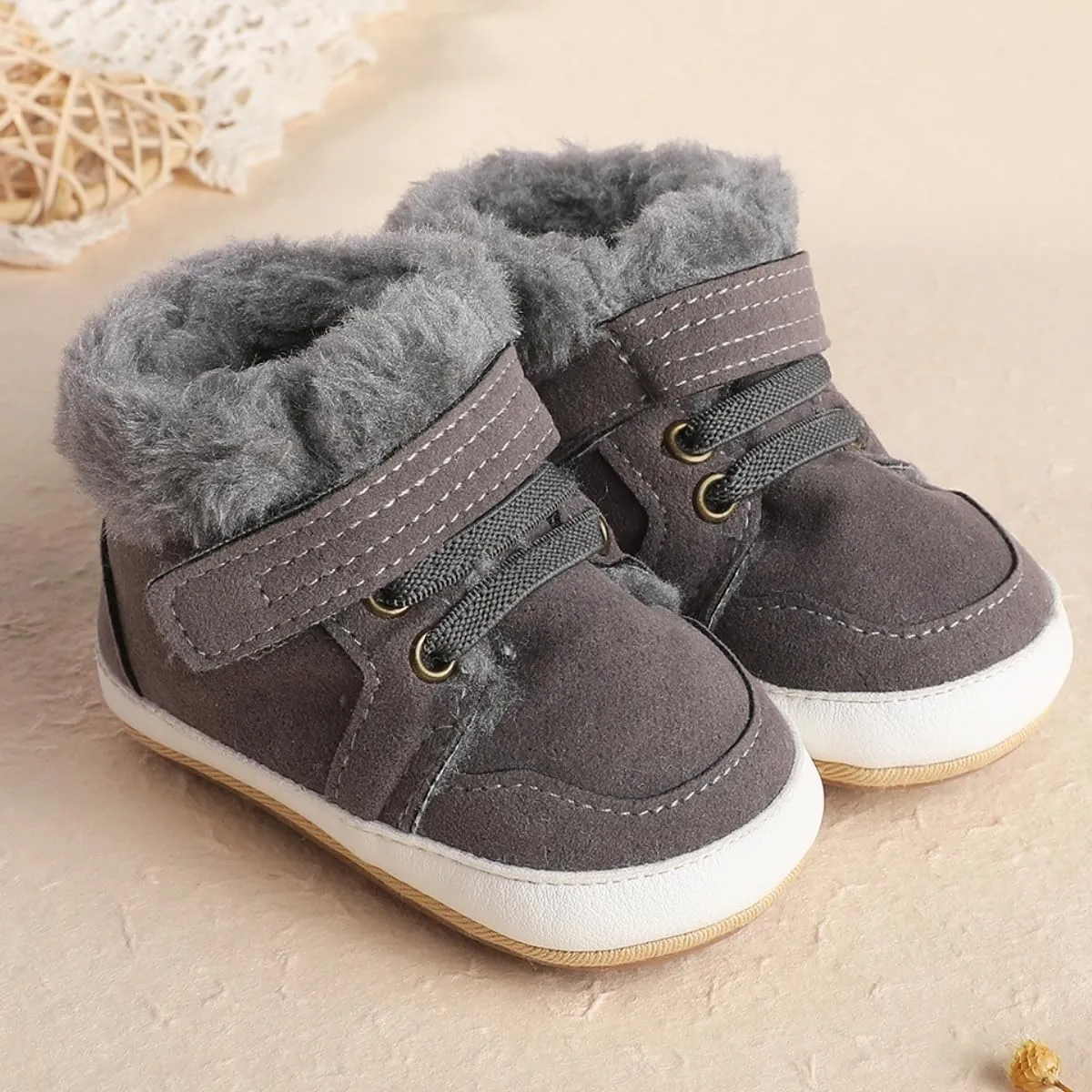Baby Boys Girls High Top Ankle PU Leather Sneakers Soft Rubber Sole Infant Moccasins Newborn Oxford Loafers Anti-Slip Toddler Wedding Uniform Dress Shoes