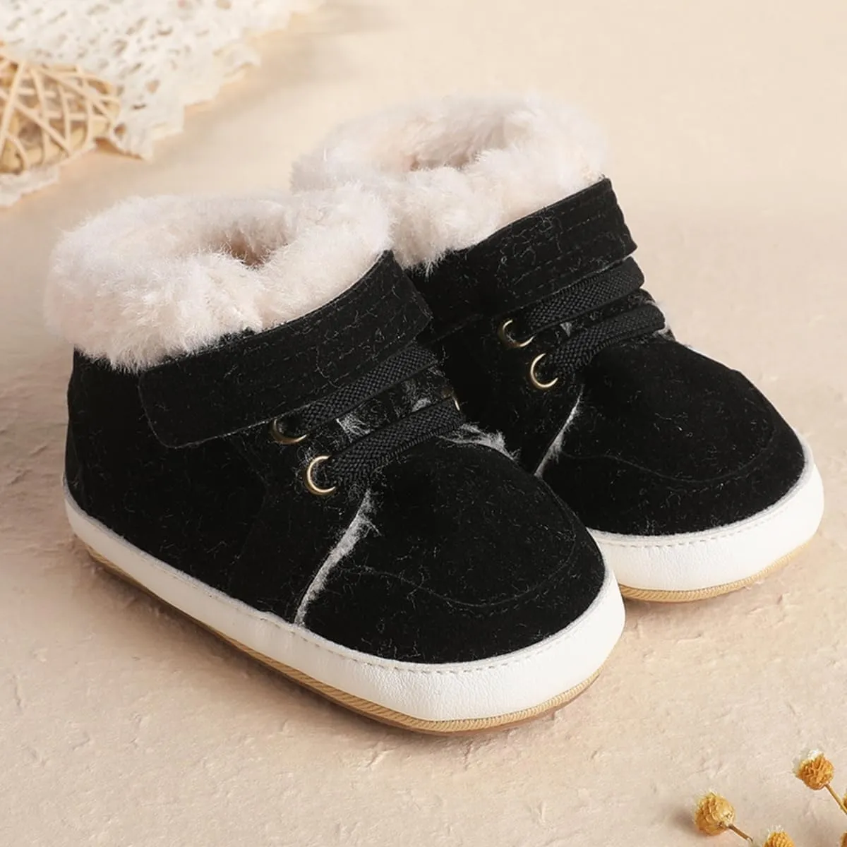 Baby Boys Girls High Top Ankle PU Leather Sneakers Soft Rubber Sole Infant Moccasins Newborn Oxford Loafers Anti-Slip Toddler Wedding Uniform Dress Shoes