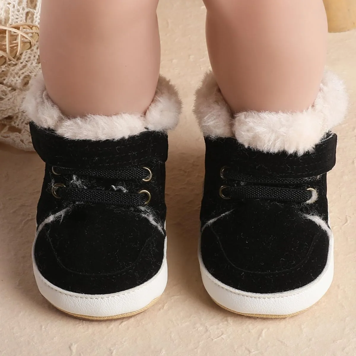 Baby Boys Girls High Top Ankle PU Leather Sneakers Soft Rubber Sole Infant Moccasins Newborn Oxford Loafers Anti-Slip Toddler Wedding Uniform Dress Shoes
