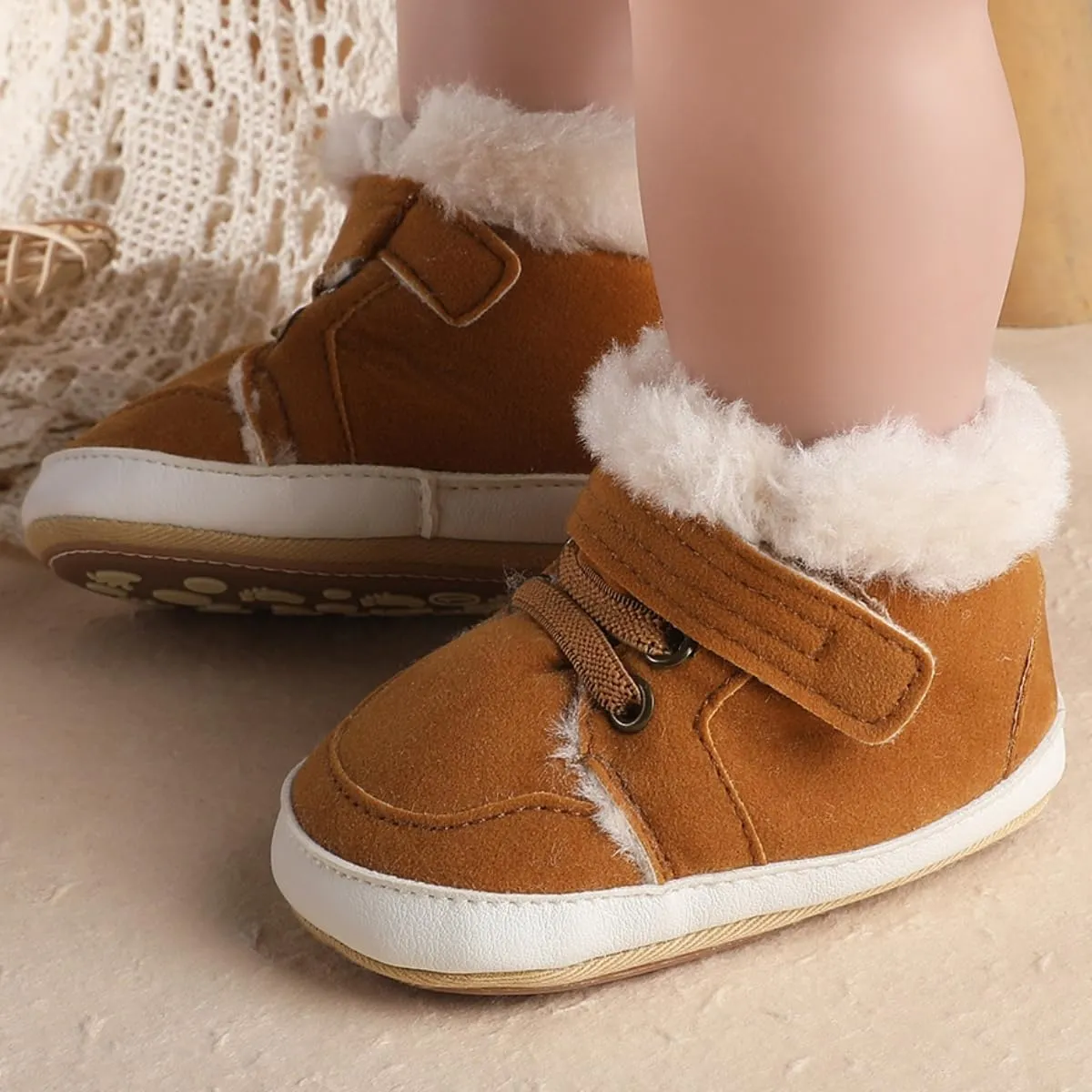 Baby Boys Girls High Top Ankle PU Leather Sneakers Soft Rubber Sole Infant Moccasins Newborn Oxford Loafers Anti-Slip Toddler Wedding Uniform Dress Shoes