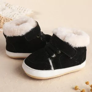 Baby Boys Girls High Top Ankle PU Leather Sneakers Soft Rubber Sole Infant Moccasins Newborn Oxford Loafers Anti-Slip Toddler Wedding Uniform Dress Shoes