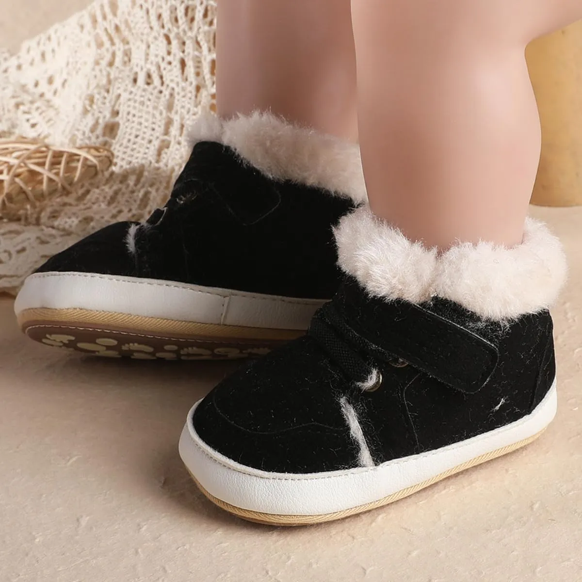 Baby Boys Girls High Top Ankle PU Leather Sneakers Soft Rubber Sole Infant Moccasins Newborn Oxford Loafers Anti-Slip Toddler Wedding Uniform Dress Shoes