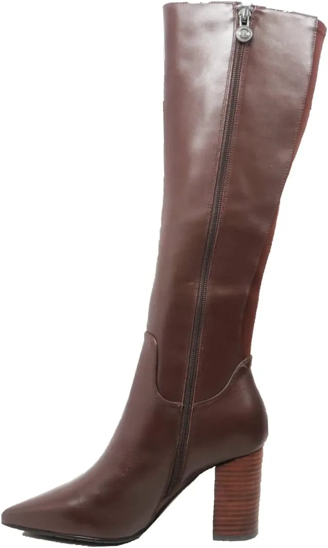 Barcelona Women's Leather Slim Calf dress Boot 13"-14" calf size