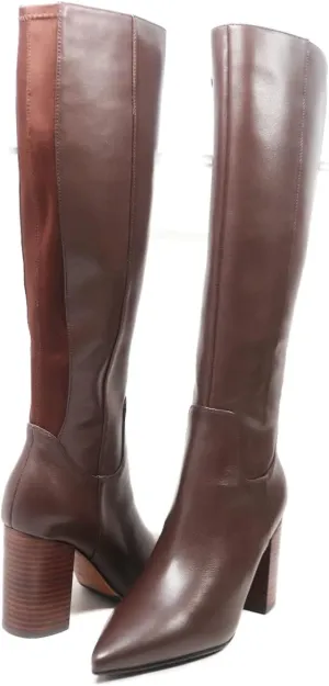 Barcelona Women's Leather Slim Calf dress Boot 13"-14" calf size