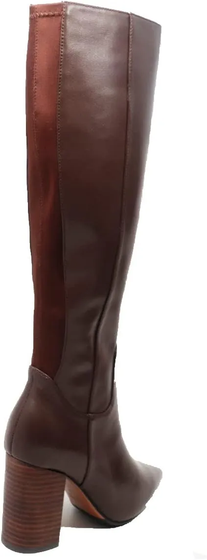 Barcelona Women's Leather Slim Calf dress Boot 13"-14" calf size