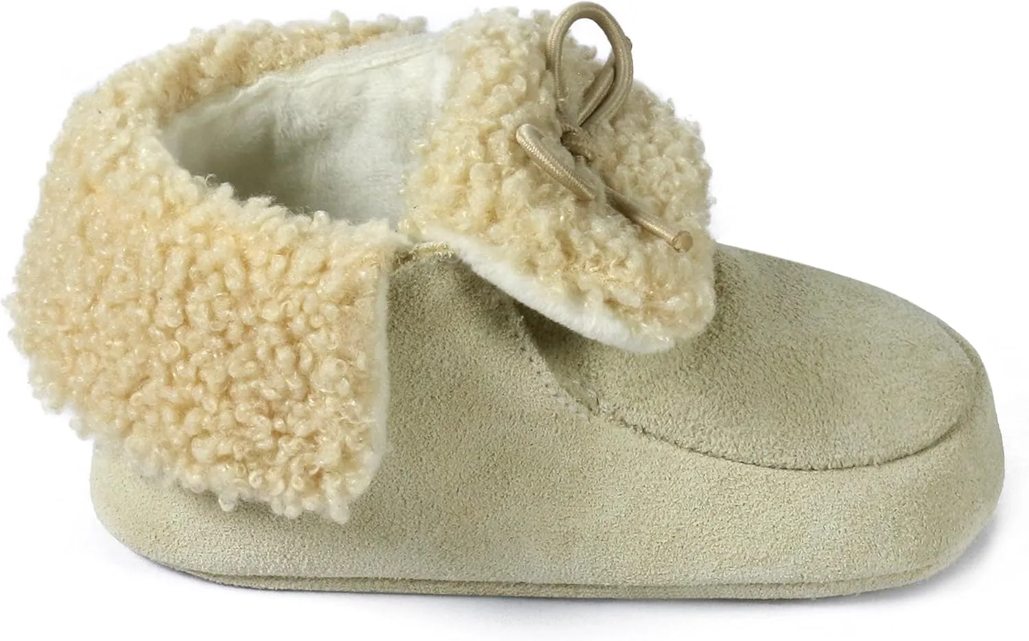 BEARPAW Baby Suede Slippers with Faux Fur Lining, Comfortable Suede Slip On for Indoor and Outdoor