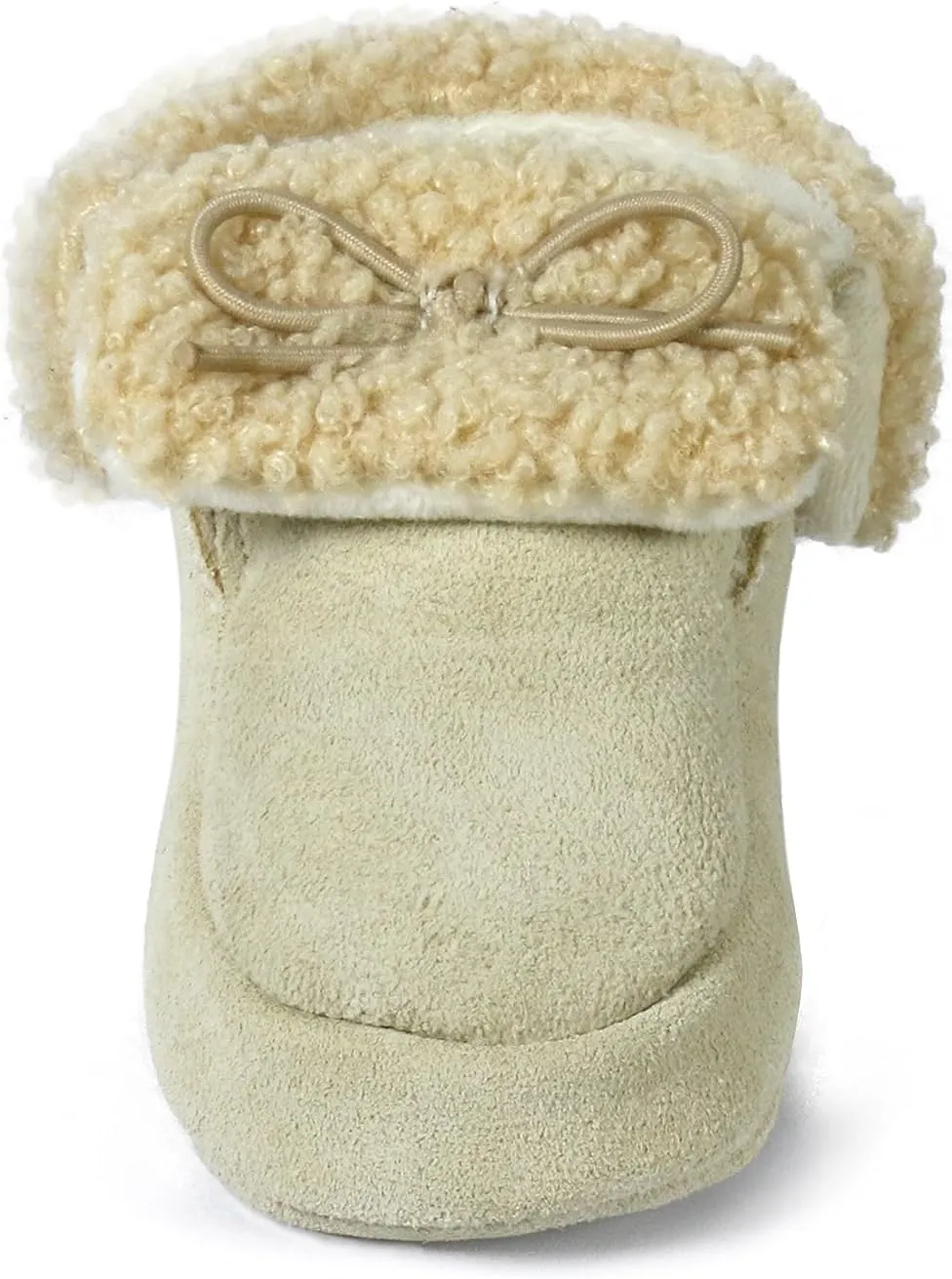 BEARPAW Baby Suede Slippers with Faux Fur Lining, Comfortable Suede Slip On for Indoor and Outdoor