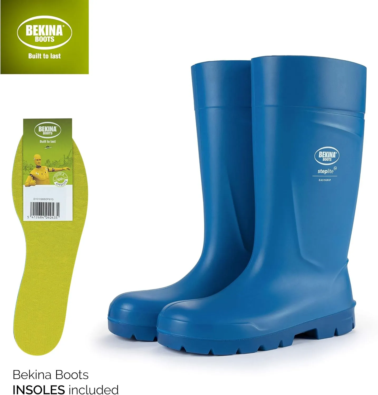 Bekina Steplite EasyGrip S4 Safety Toe Wellington Boots for Men and Women - Lightweight Waterproof SRC Certified Non Slip Steel Toe Boots for Men and Women