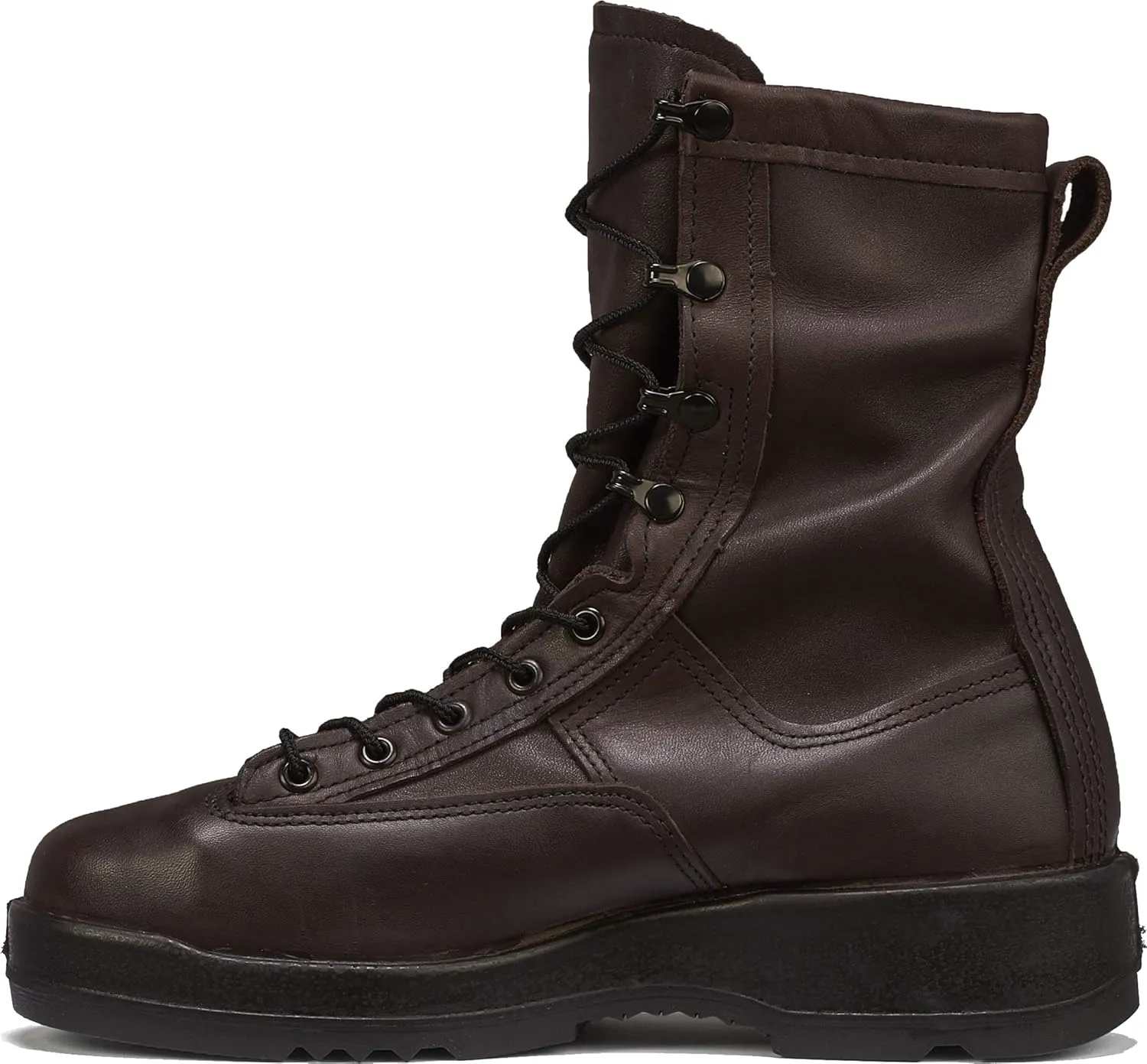 Belleville 330 ST 8 Inch Wet Weather Steel Toe Flight Combat Boots for Men - USMC Navy Aviator Brown Leather with Dri-Lex Lining and Vibram Chevron Outsole; Berry Compliant
