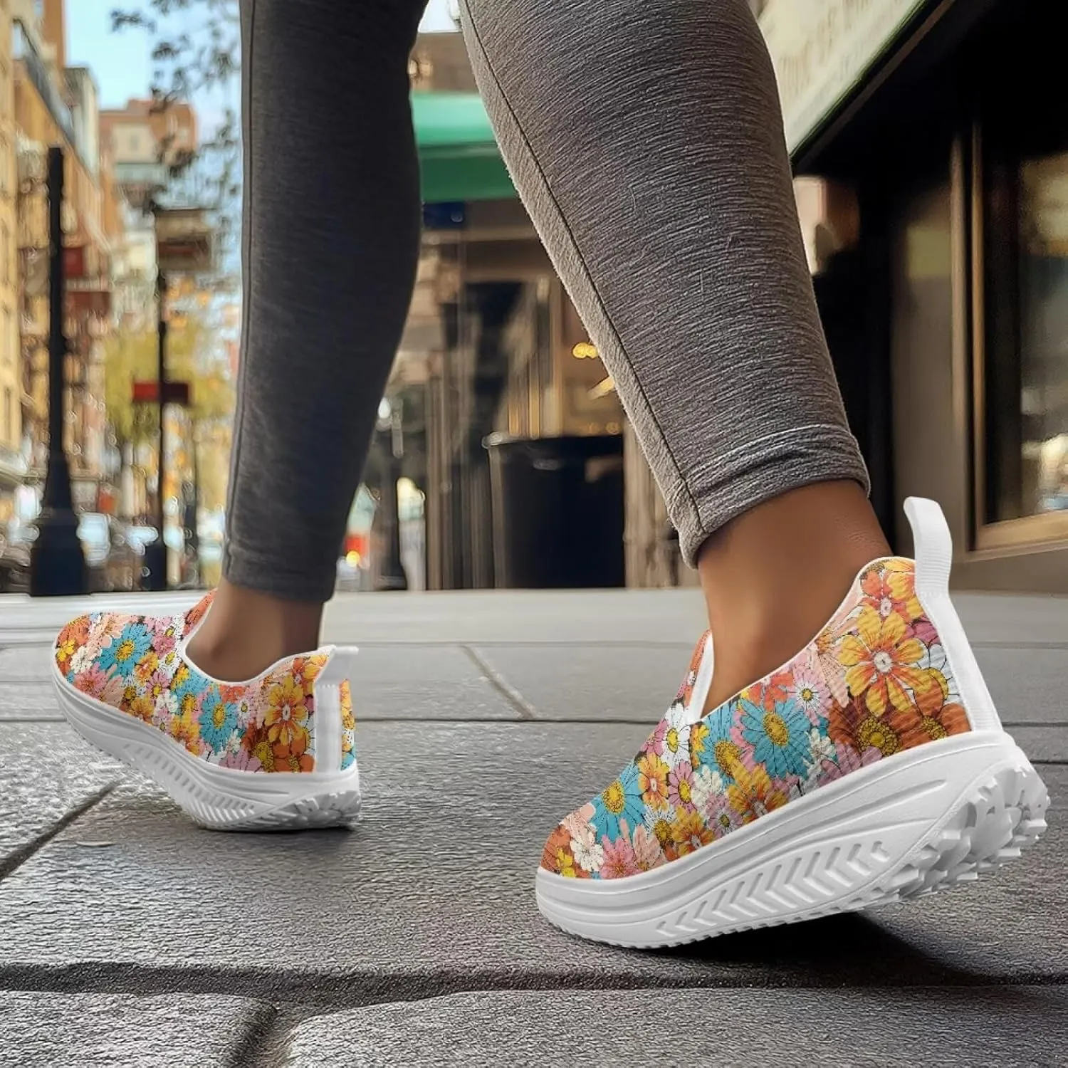 Binienty Platform Sneakers for Women Slip-On Dressy Business Walking Shoes Casual Fashion Outfit Loafers