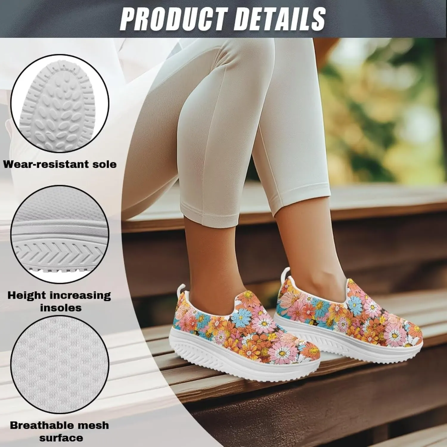 Binienty Platform Sneakers for Women Slip-On Dressy Business Walking Shoes Casual Fashion Outfit Loafers