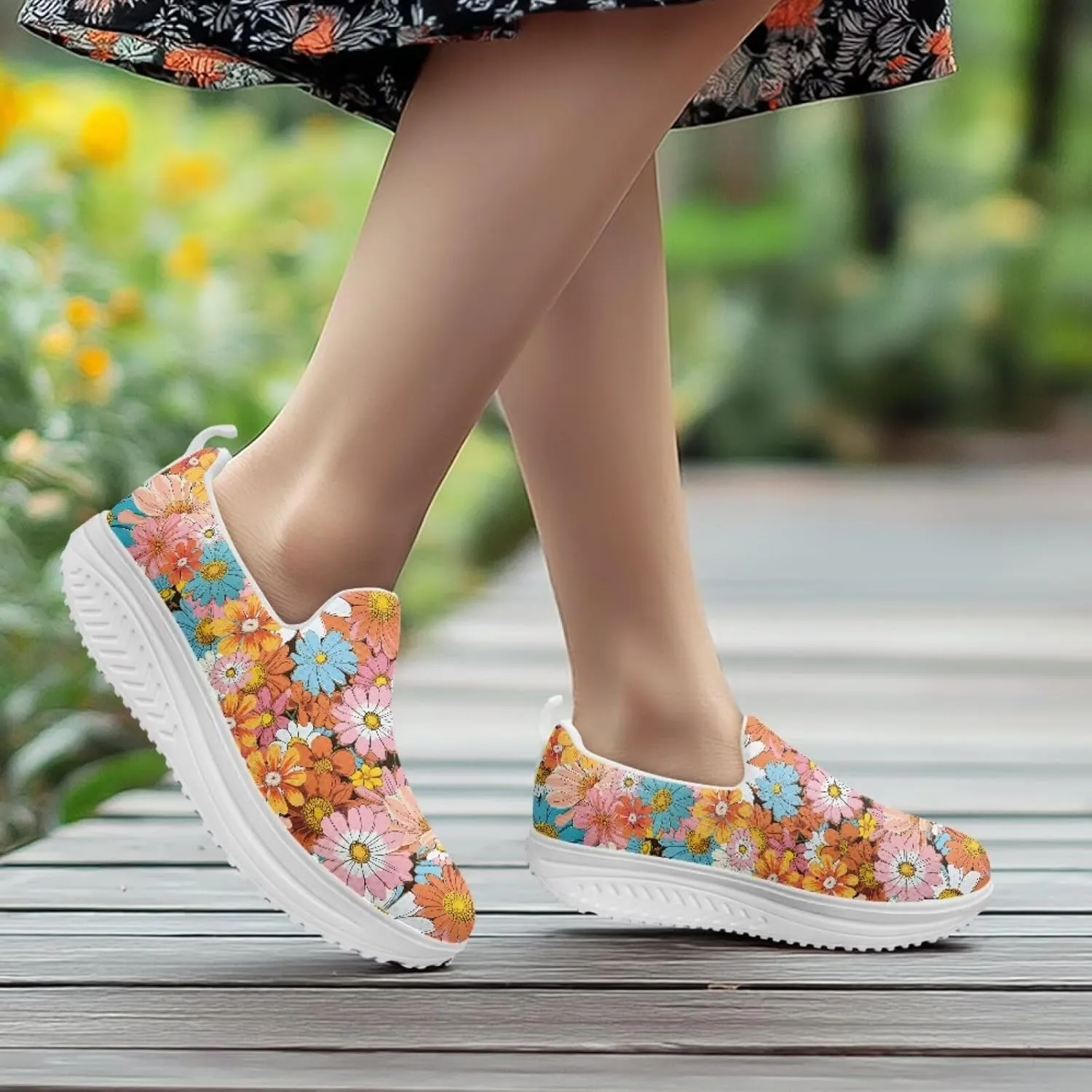 Binienty Platform Sneakers for Women Slip-On Dressy Business Walking Shoes Casual Fashion Outfit Loafers