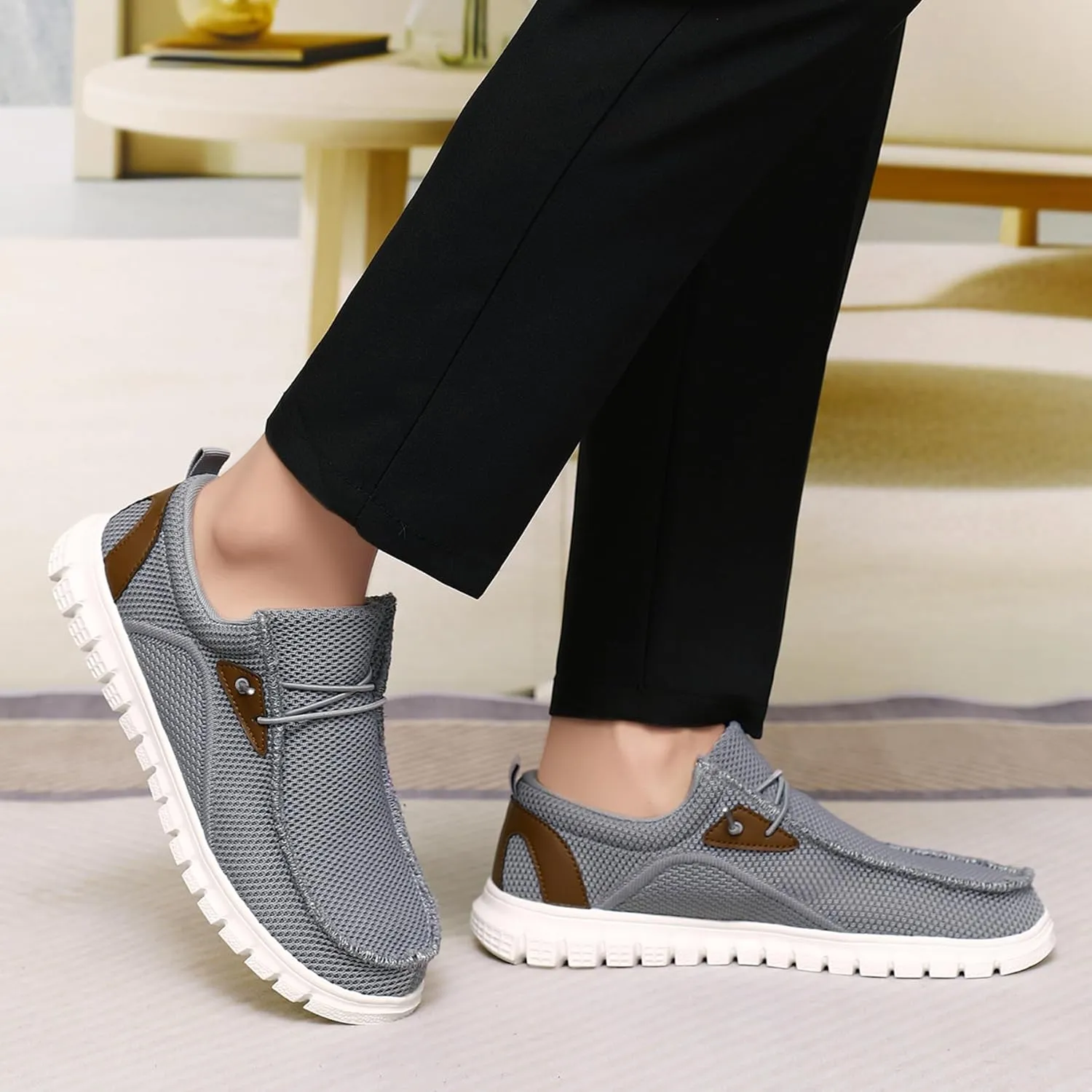 Black Shoes Mens Loafers & Slip-ons|Casual Dress Business Boat Shoes Lightweight Slip on Walking Sneakers Slippers