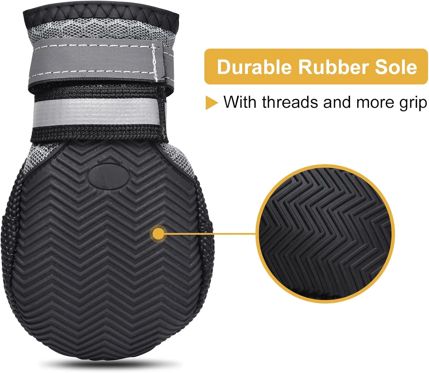 Breathable Mesh Dog Boots Nonslip Soft Rubber Sole Dog Shoes for Medium Large Dogs Paw Protectors for Summer Hot Pavement (Pack of 4)