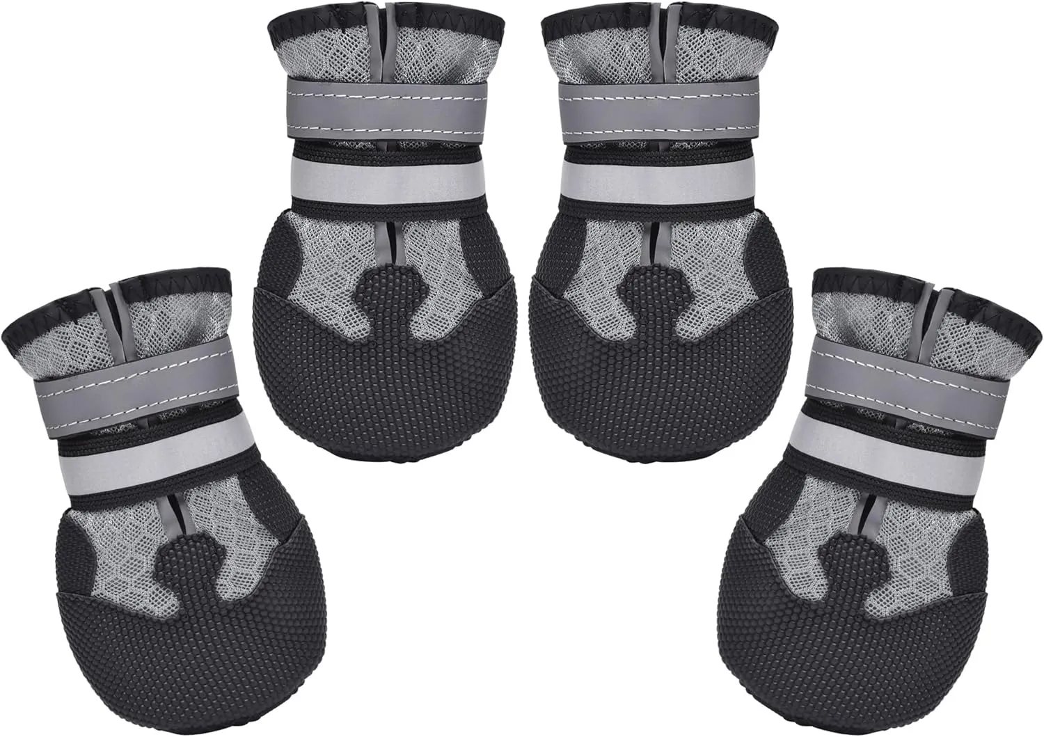 Breathable Mesh Dog Boots Nonslip Soft Rubber Sole Dog Shoes for Medium Large Dogs Paw Protectors for Summer Hot Pavement (Pack of 4)