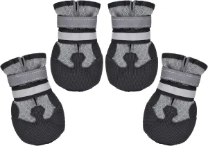 Breathable Mesh Dog Boots Nonslip Soft Rubber Sole Dog Shoes for Medium Large Dogs Paw Protectors for Summer Hot Pavement (Pack of 4)