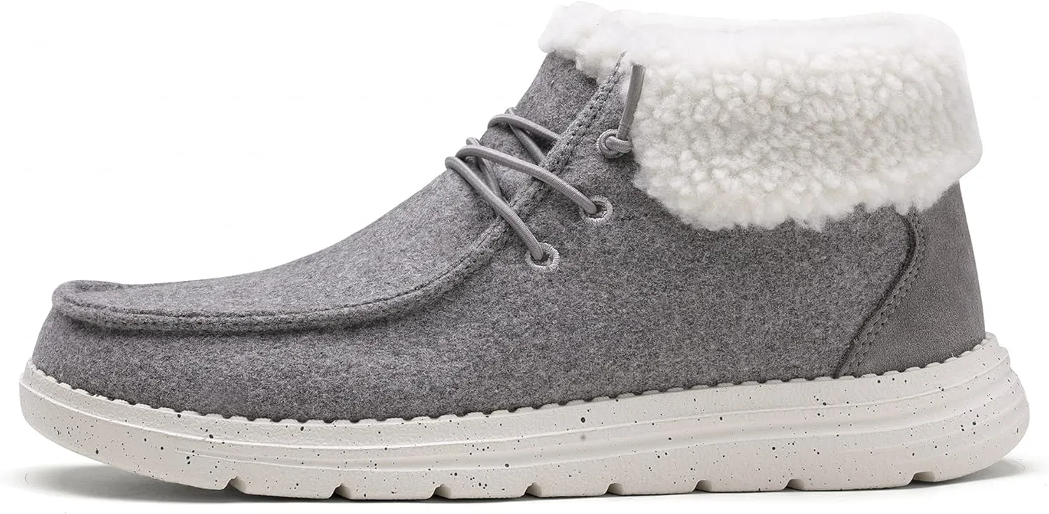 Bruno Marc Women's Ankle Fur Lace-up Warm Boots