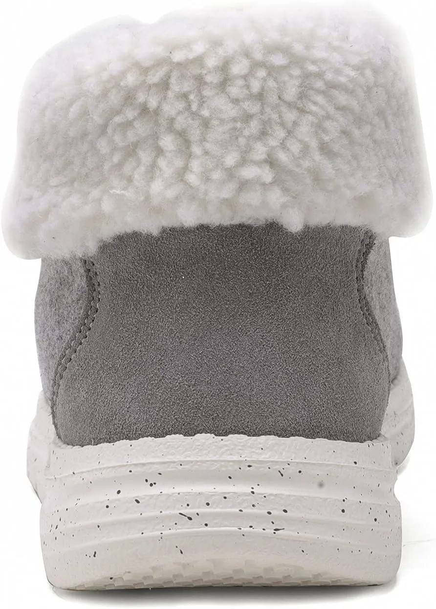 Bruno Marc Women's Ankle Fur Lace-up Warm Boots